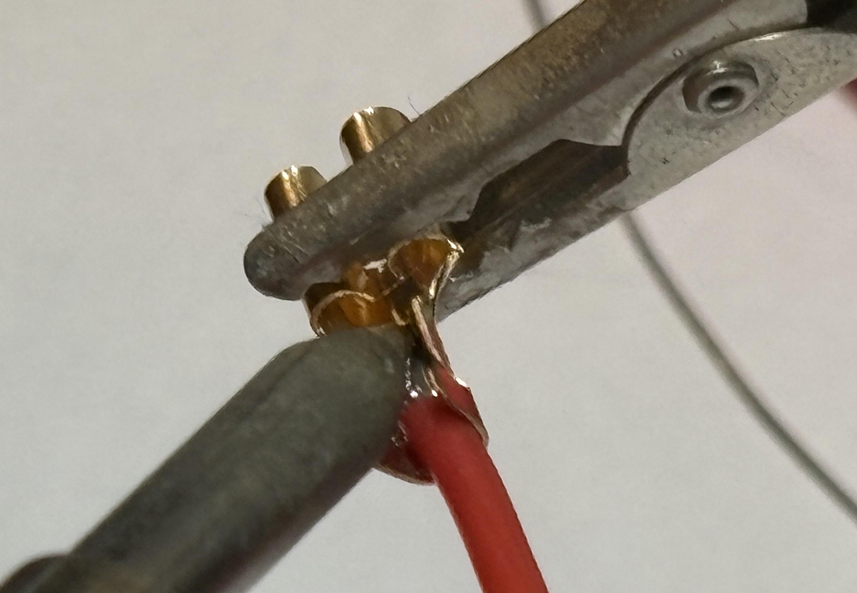 Step 19: Soldering wire to spade connector