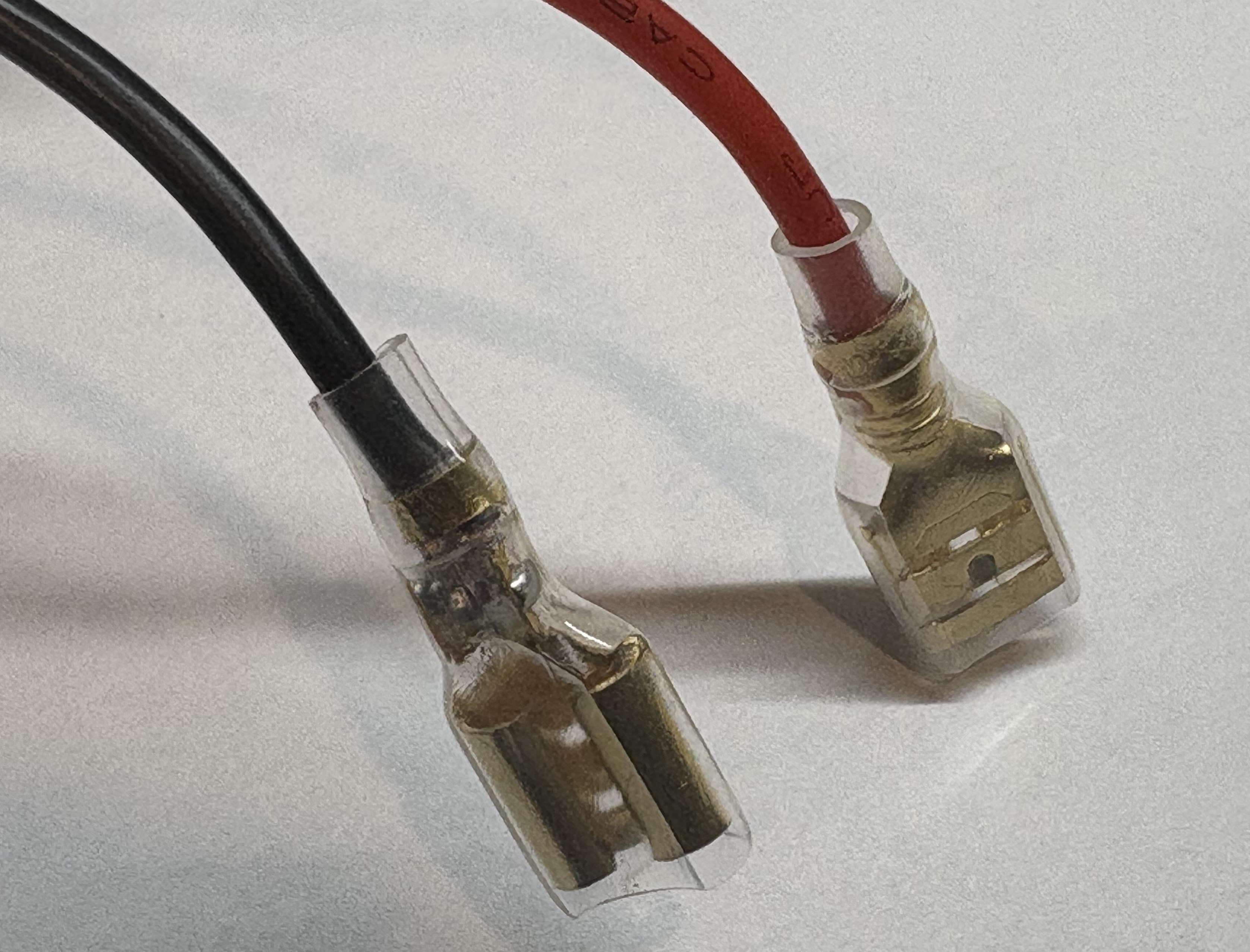 Step 21B: Completed spade connectors