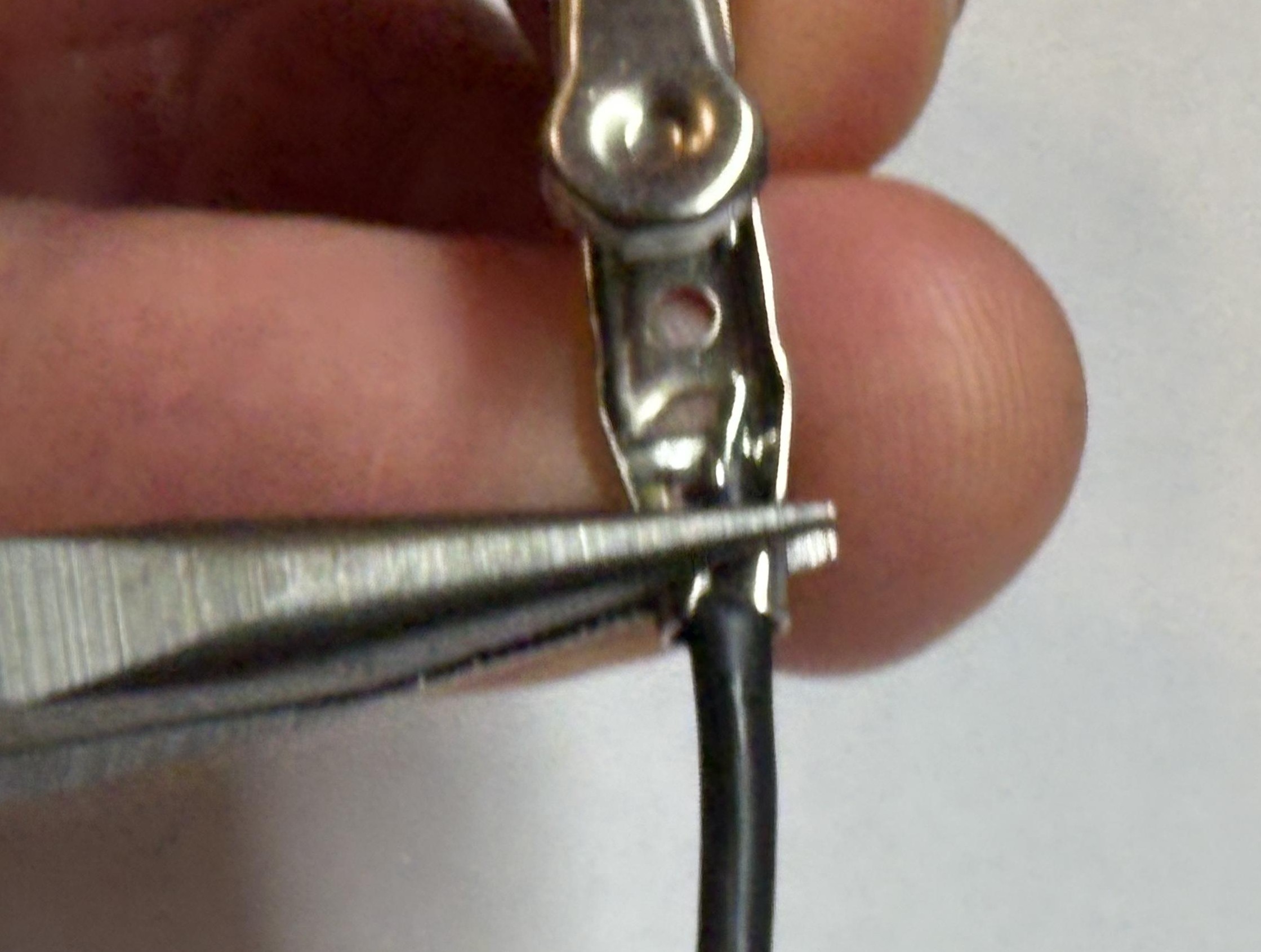 Step 24: Crimping wire to croc clip